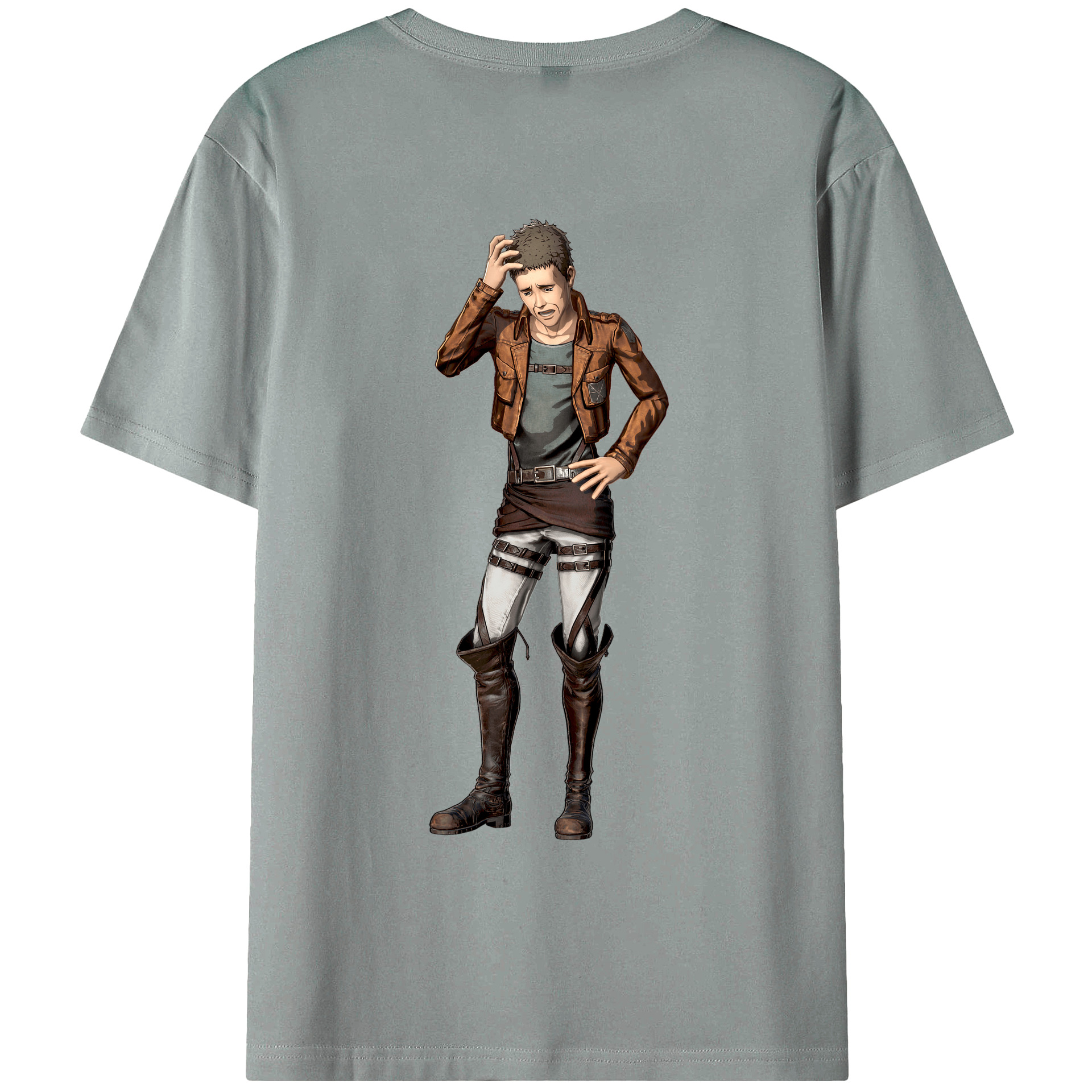 （画像用） 進撃の巨人 Attack on Titan 綿100％ メンズ半袖Tシャツ（バックプリント） 通気性